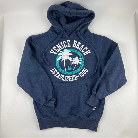 Pro Cube Heavy Weight Hoodie Womens Small Blue Venice Beach Pocket - Picture 1 of 8